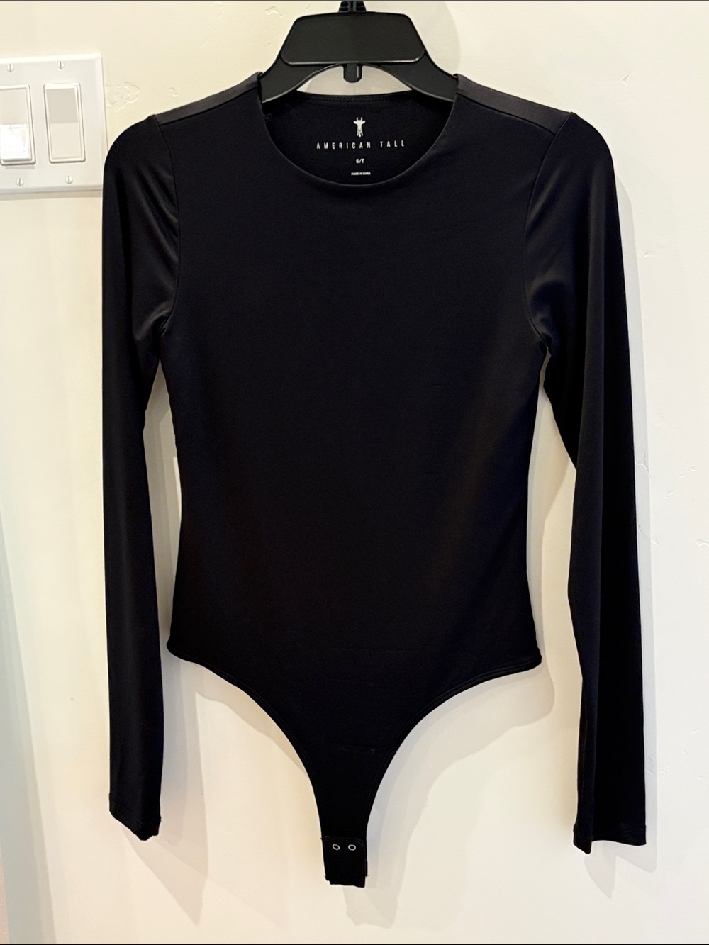 American Tall Black Long-Sleeve Bodysuit